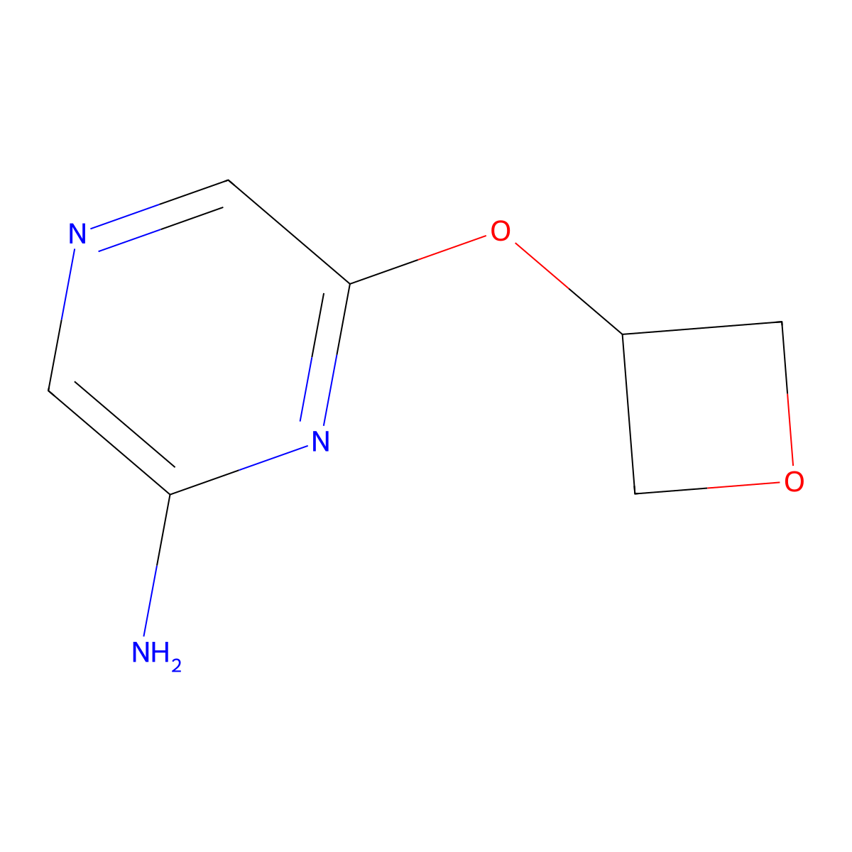 6-(Oxetan-3-yloxy)pyrazin-2-amine molecular structure, CAS 1602509-87-4