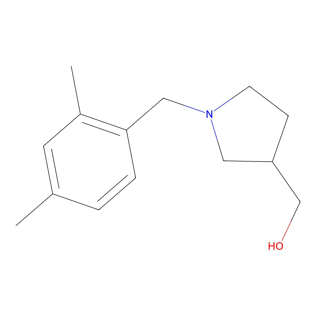 (1-(2,4-Dimethylbenzyl)pyrrolidin-3-yl)methanol molecular structure, CAS 1602533-58-3