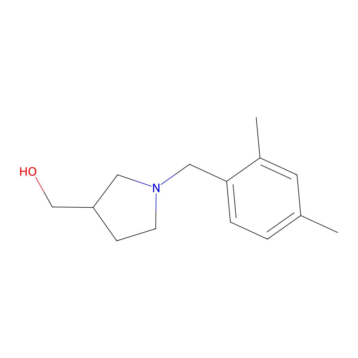 (1-(2,4-Dimethylbenzyl)pyrrolidin-3-yl)methanol molecular structure, CAS 1602533-58-3
