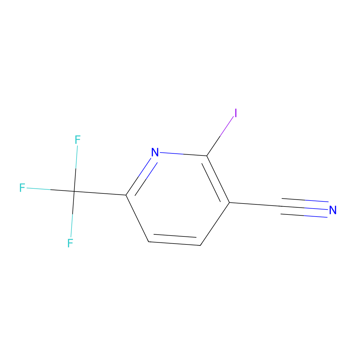 2-Iodo-6-(trifluoromethyl)pyridine-3-carbonitrile molecular structure, CAS 1602543-77-0