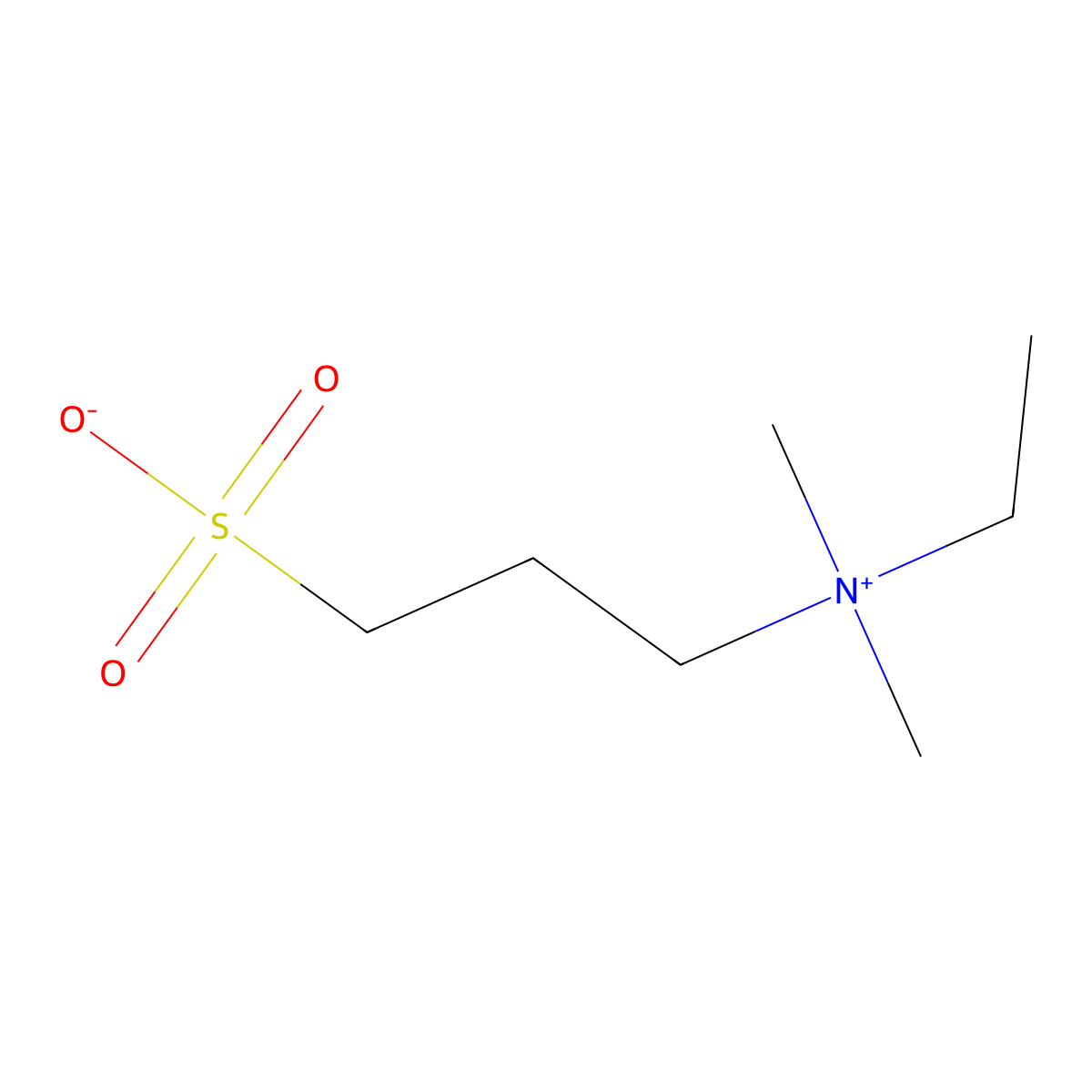 5 dimethylethyl-(3-sulfopropyl)ammonium salt molecular structure, CAS 160255-06-1