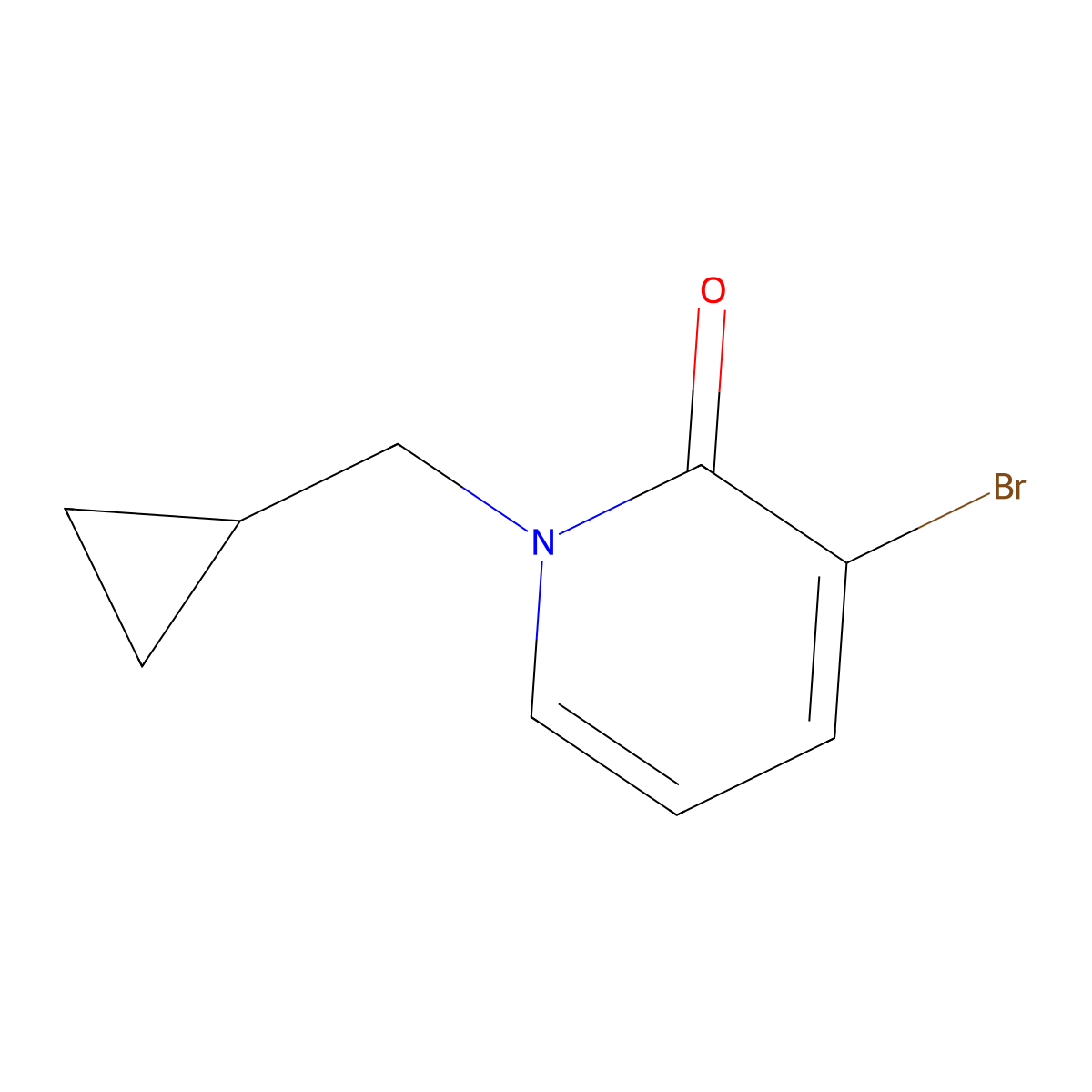3-Bromo-1-(cyclopropylmethyl)pyridin-2(1H)-one molecular structure, CAS 1602551-71-2