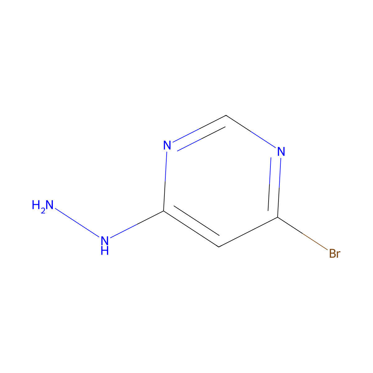 4-Bromo-6-hydrazinylpyrimidine molecular structure, CAS 1602555-54-3
