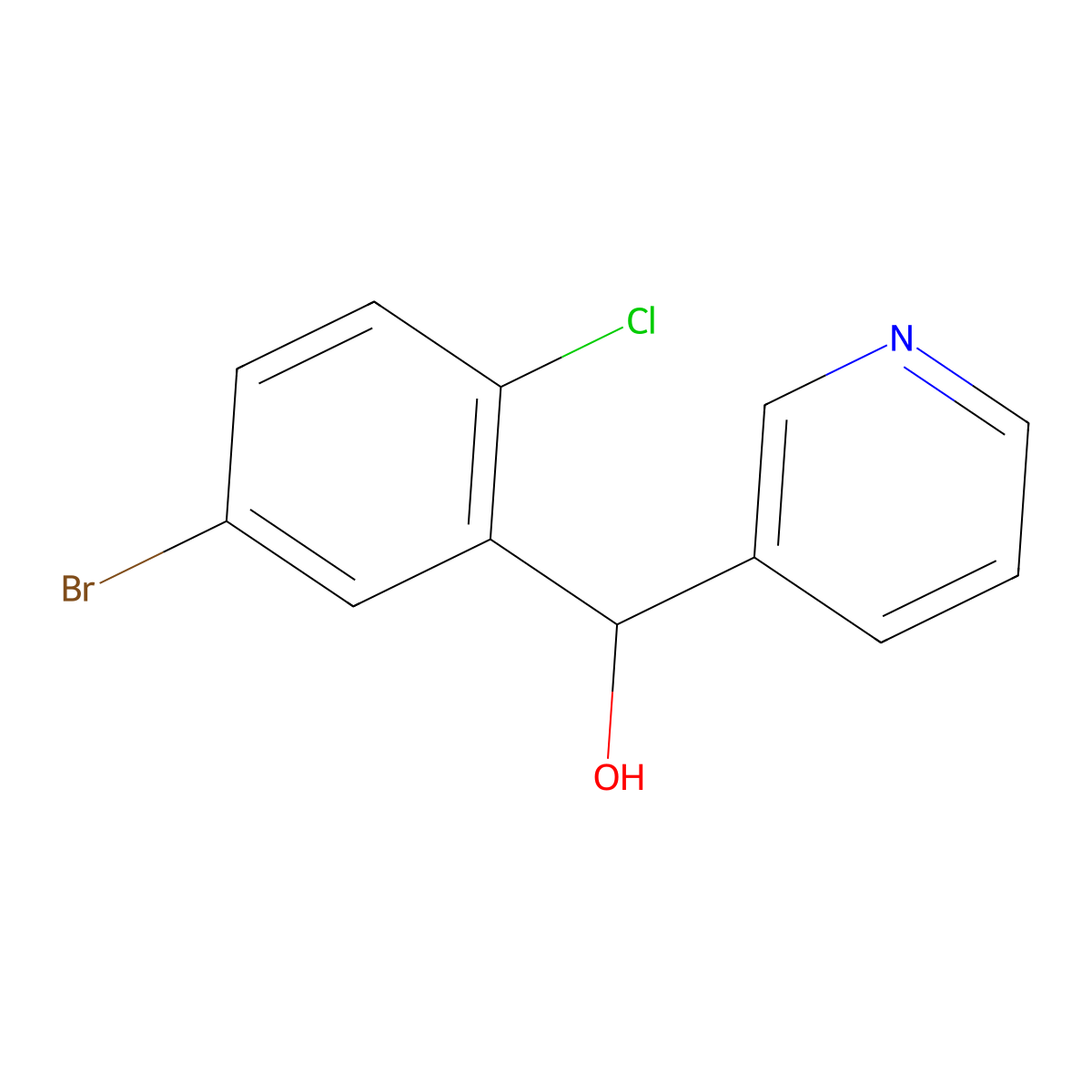alpha-(5-Bromo-2-chlorophenyl)-3-pyridinemethanol molecular structure, CAS 1602562-83-3
