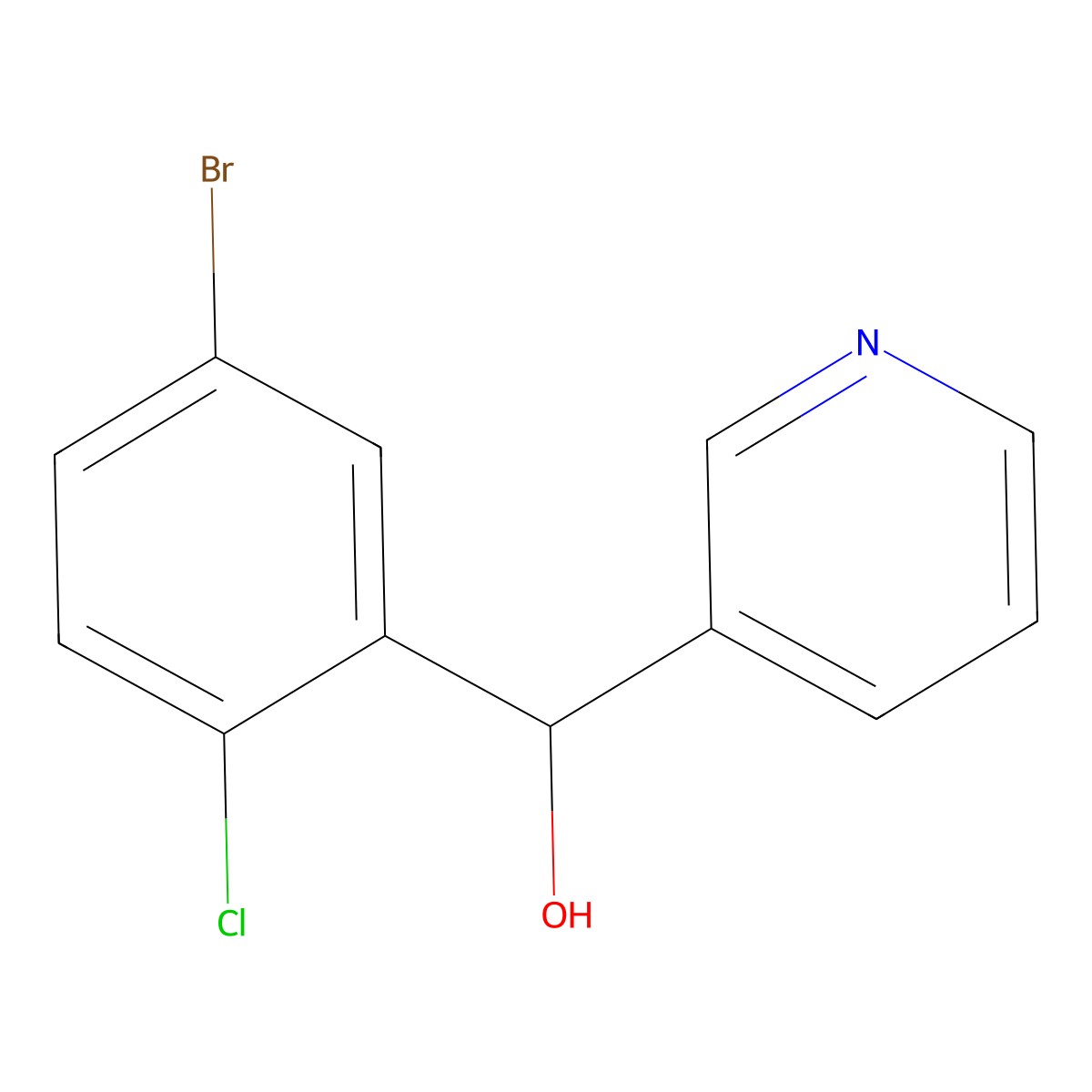 alpha-(5-Bromo-2-chlorophenyl)-3-pyridinemethanol molecular structure, CAS 1602562-83-3