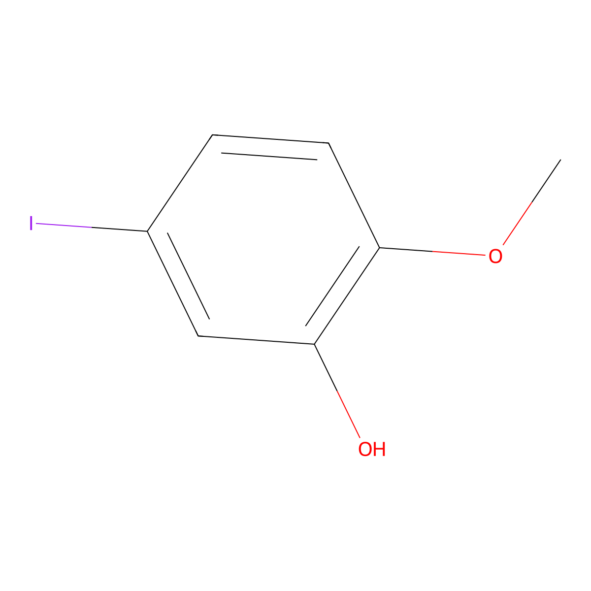 Phenol, 5-iodo-2-methoxy- molecular structure, CAS 160257-85-2