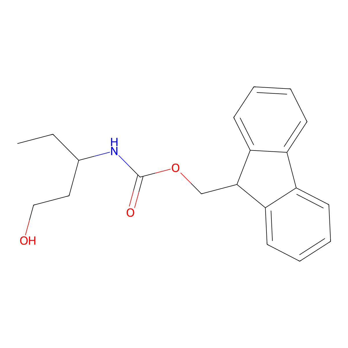 (9H-fluoren-9-yl)methyl N-(1-hydroxypentan-3-yl)carbamate molecular structure, CAS 1602580-03-9