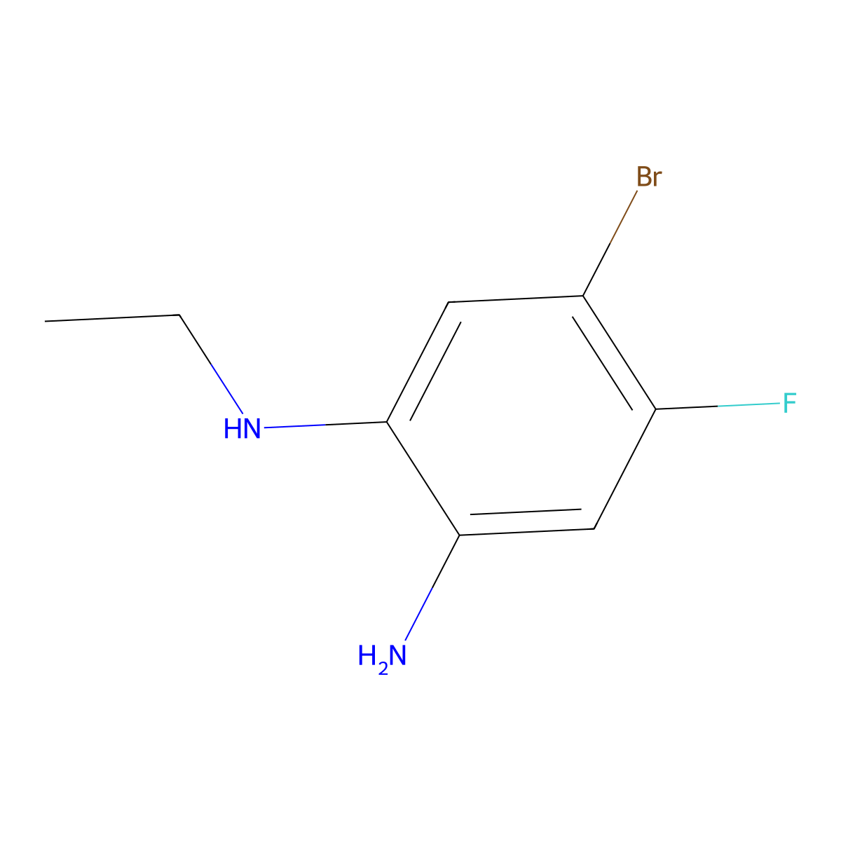 5-Bromo-1-N-ethyl-4-fluorobenzene-1,2-diamine molecular structure, CAS 1602586-39-9