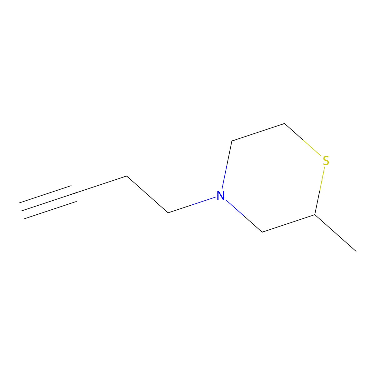 4-(But-3-yn-1-yl)-2-methylthiomorpholine molecular structure, CAS 1602597-60-3
