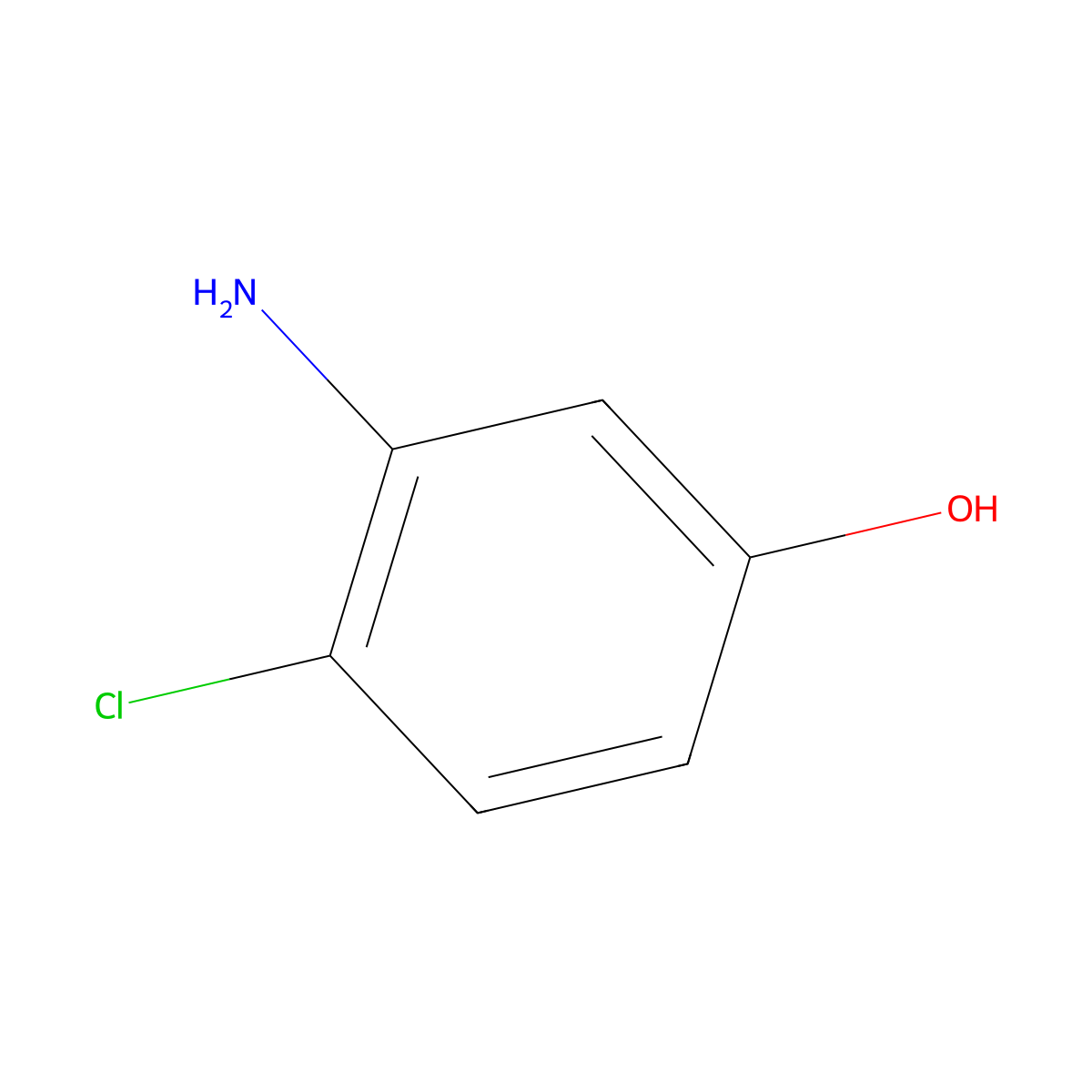 3-Amino-4-chlorophenol molecular structure, CAS 16026-77-0