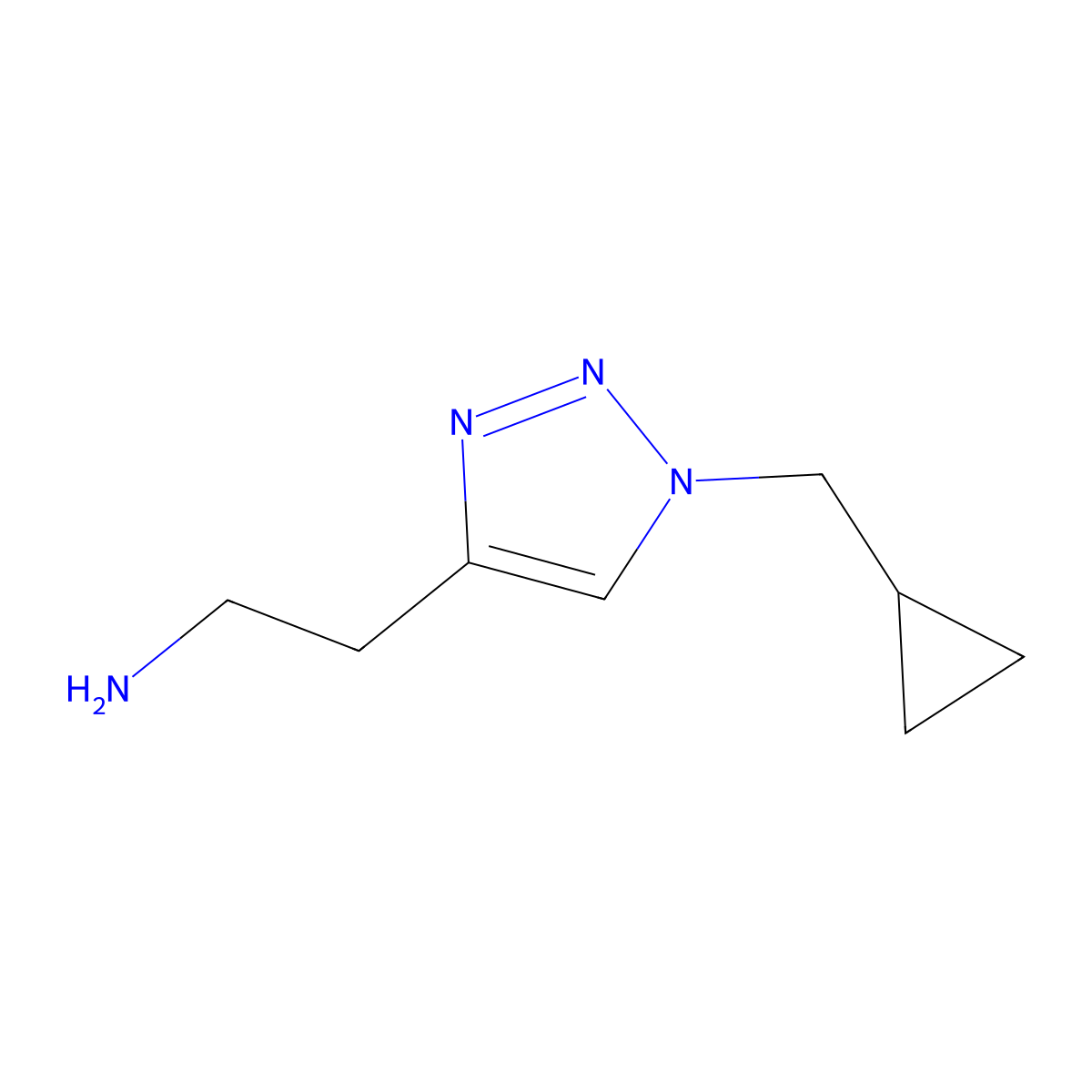 2-[1-(cyclopropylmethyl)-1H-1,2,3-triazol-4-yl]ethan-1-amine molecular structure, CAS 1602602-47-0
