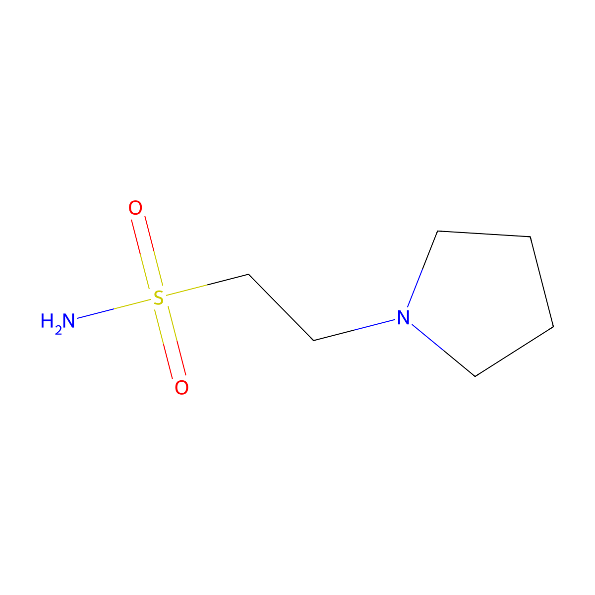 2-(Pyrrolidin-1-yl)ethane-1-sulfonamide molecular structure, CAS 1602610-88-7