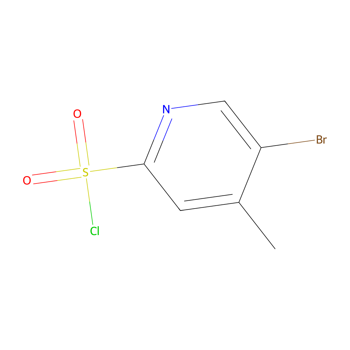 5-Bromo-4-methylpyridine-2-sulfonyl chloride molecular structure, CAS 1602616-77-2