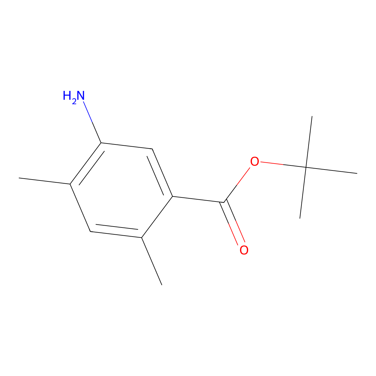 Tert-butyl 5-amino-2,4-dimethylbenzoate molecular structure, CAS 1602622-69-4