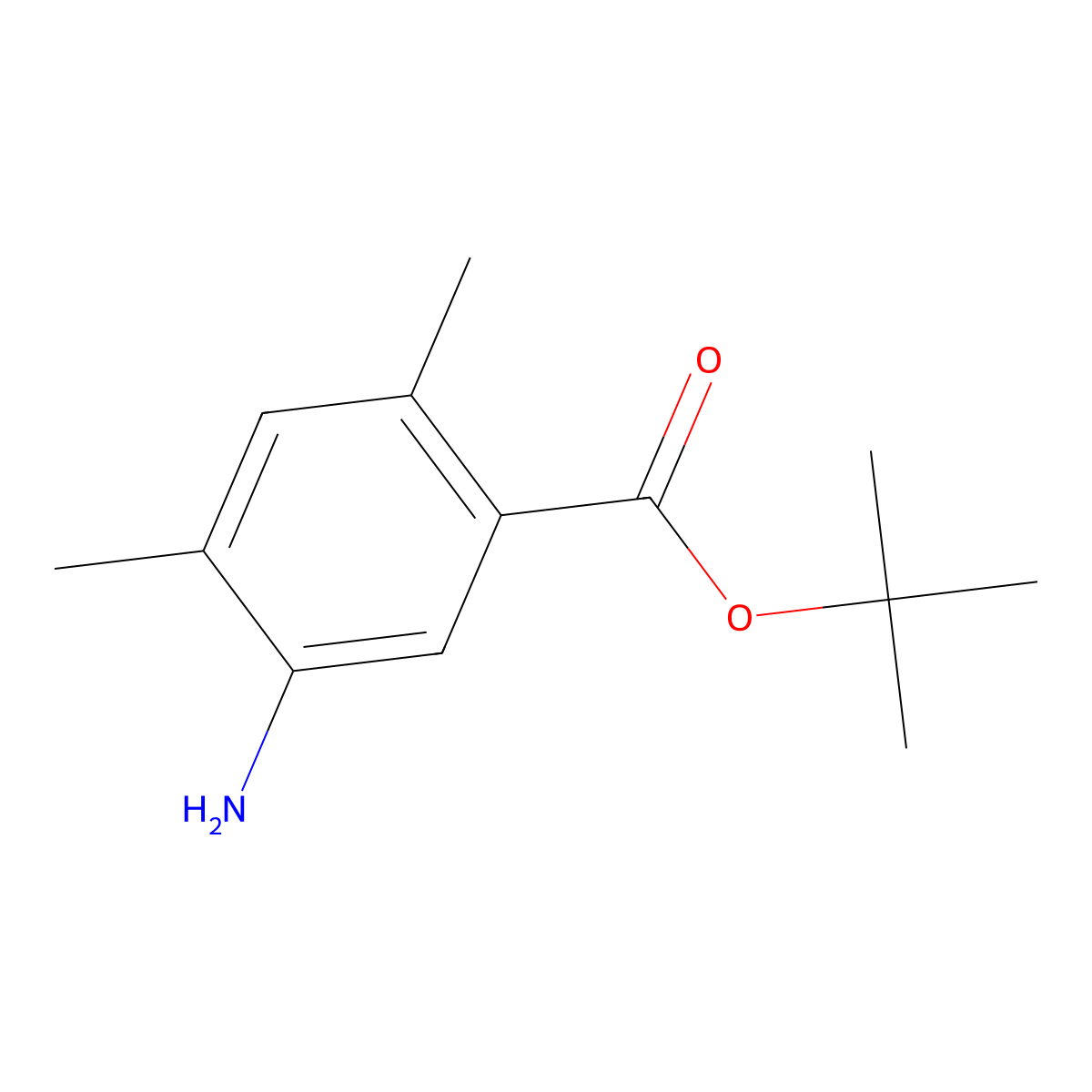 Tert-butyl 5-amino-2,4-dimethylbenzoate molecular structure, CAS 1602622-69-4
