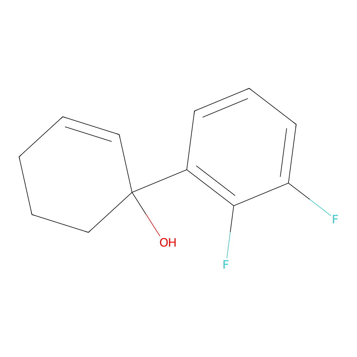 1-(2,3-Difluorophenyl)-2-cyclohexen-1-ol molecular structure, CAS 1602656-54-1