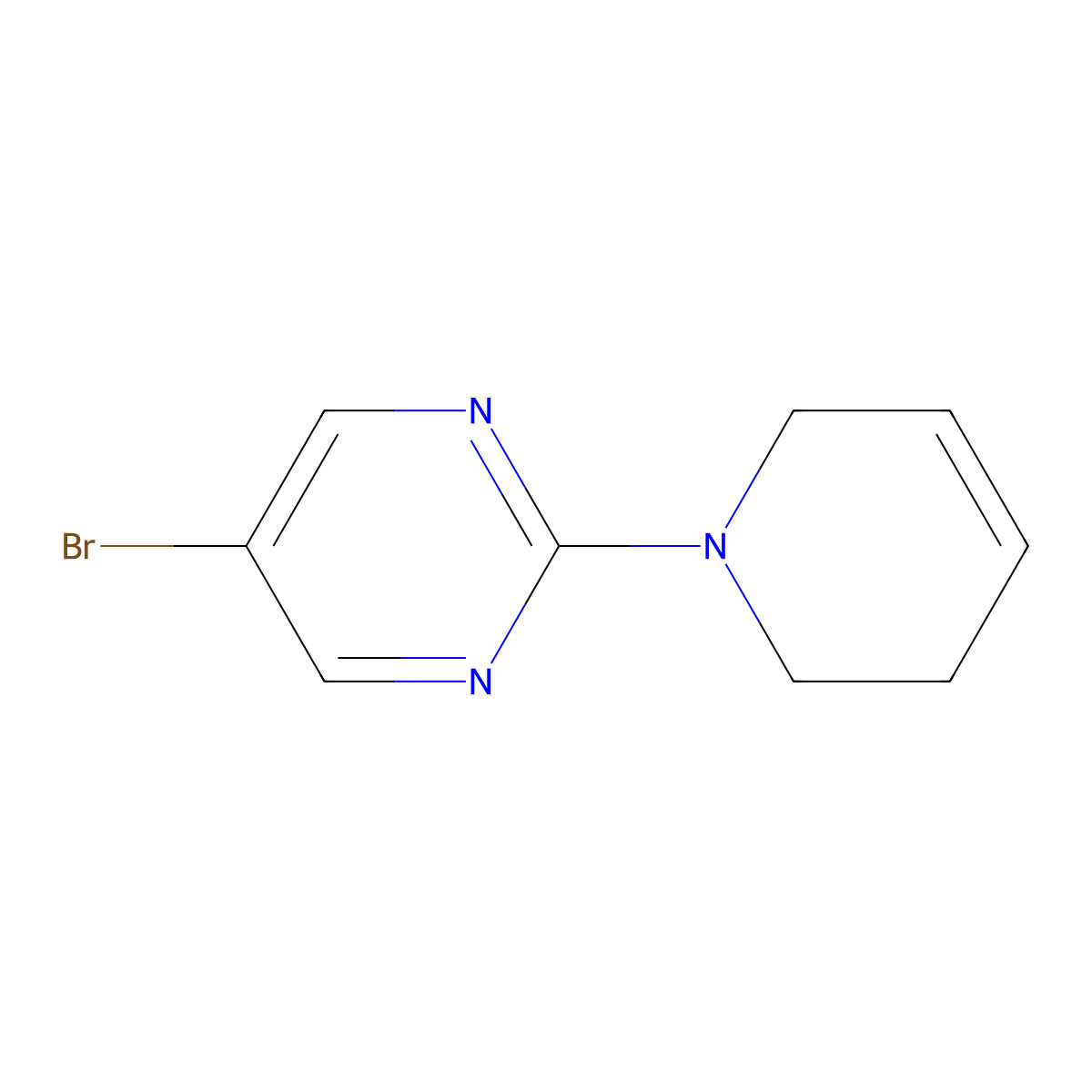 5-Bromo-2-(3,6-dihydro-2H-pyridin-1-yl)pyrimidine molecular structure, CAS 1602663-12-6