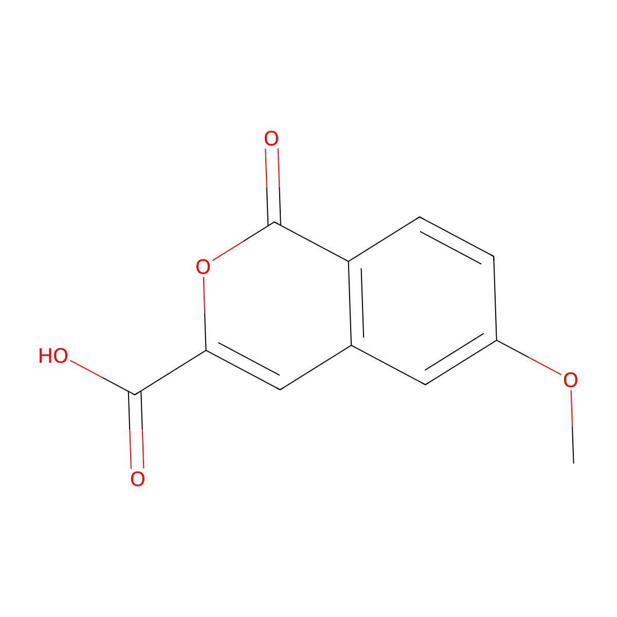 6-methoxy-1-oxo-1H-isochromene-3-carboxylic acid molecular structure, CAS 1602681-67-3