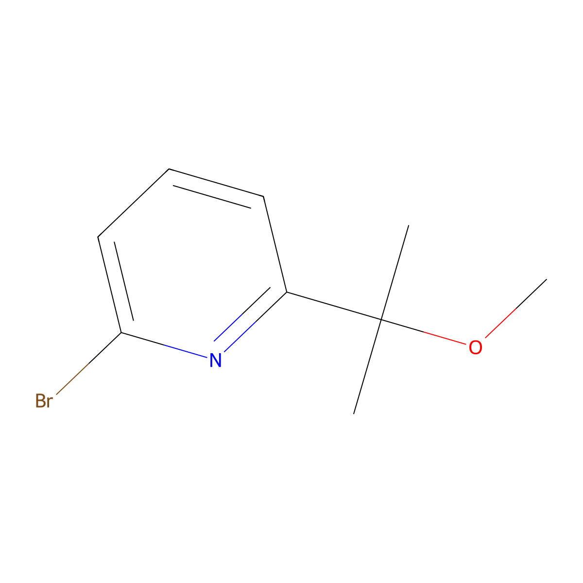 2-Bromo-6-(2-methoxypropan-2-yl)pyridine molecular structure, CAS 1602682-09-6