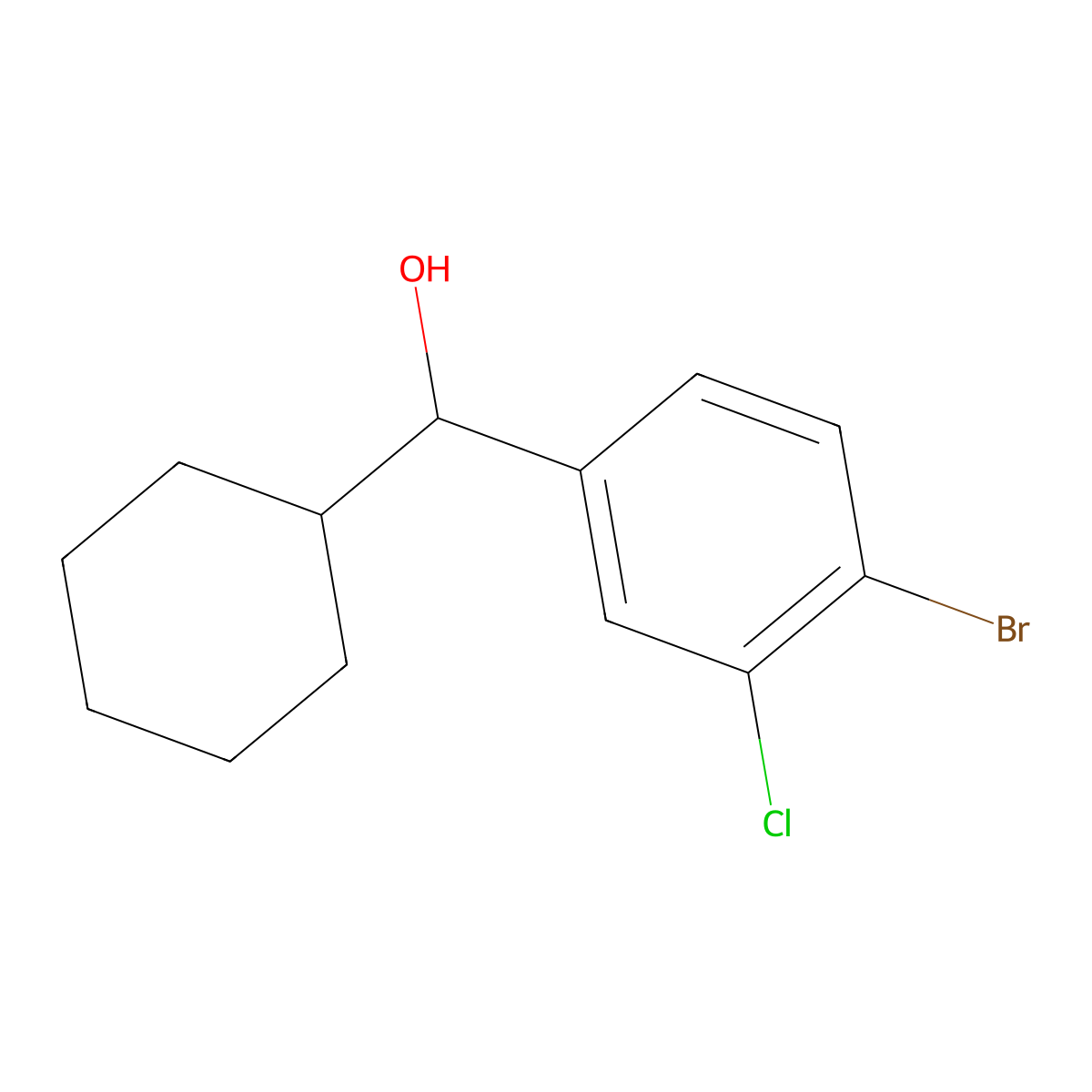 4-Bromo-3-chloro-alpha-cyclohexylbenZenemethanol molecular structure, CAS 1602683-42-0