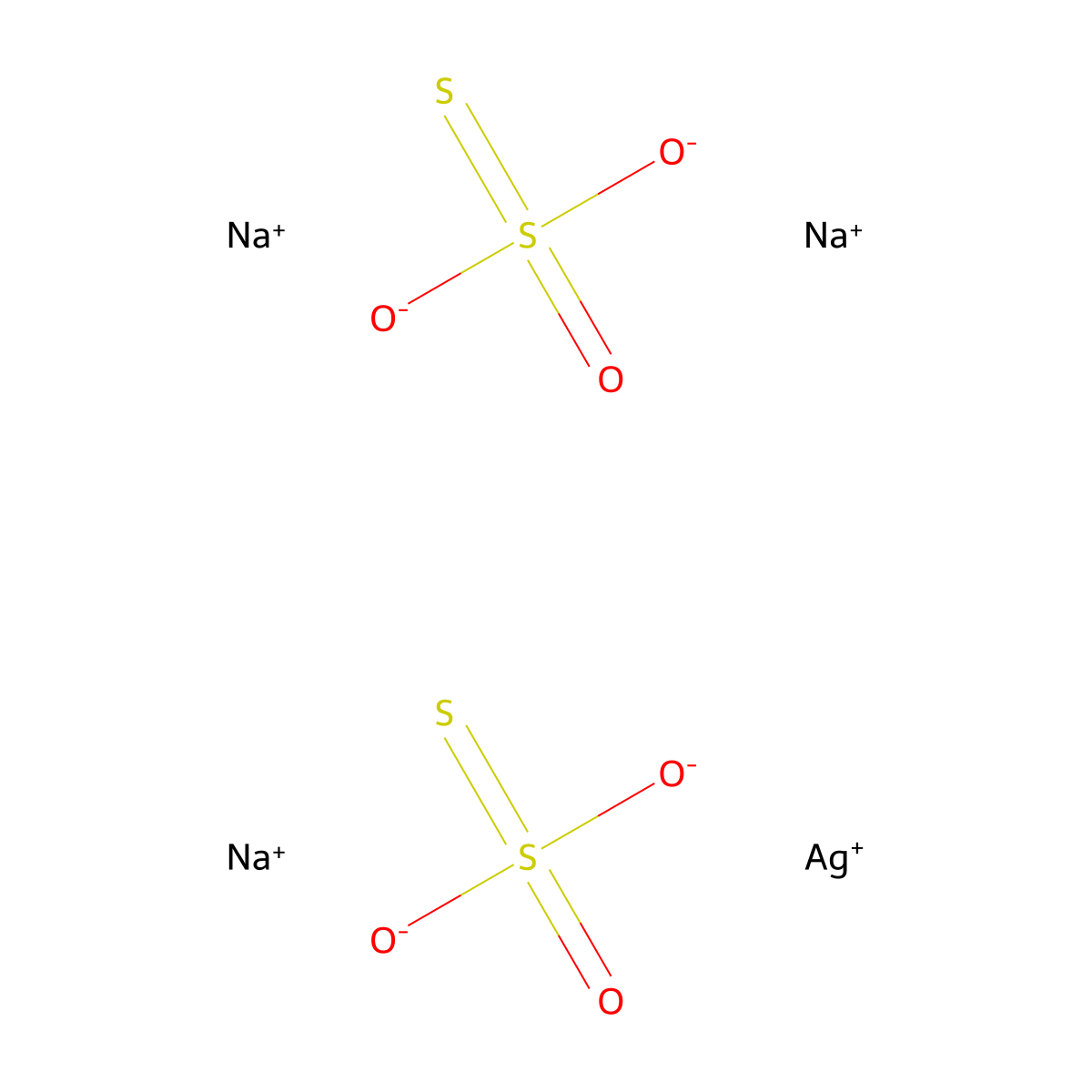 Sodium silver thiosulfate molecular structure, CAS 16027-55-7