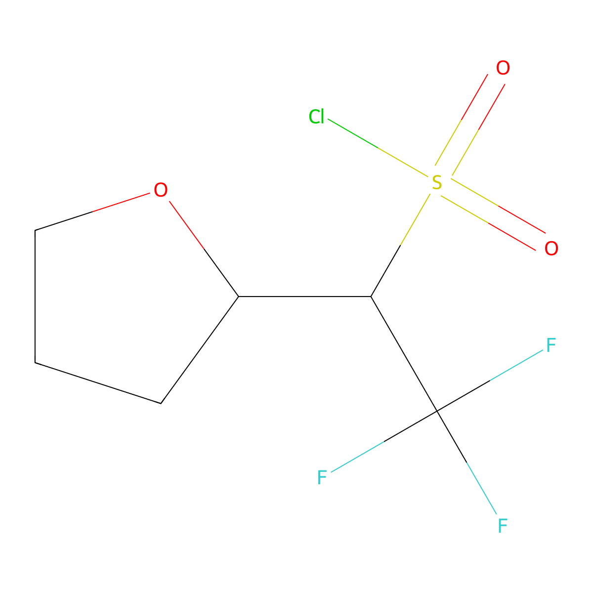 2,2,2-Trifluoro-1-(oxolan-2-yl)ethane-1-sulfonyl chloride molecular structure, CAS 1602701-73-4