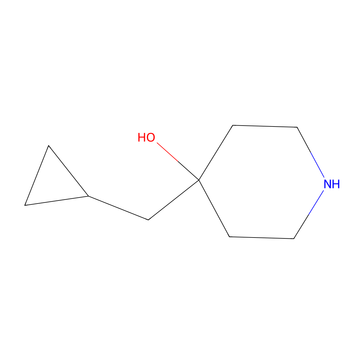 4-(Cyclopropylmethyl)piperidin-4-ol molecular structure, CAS 1602706-92-2