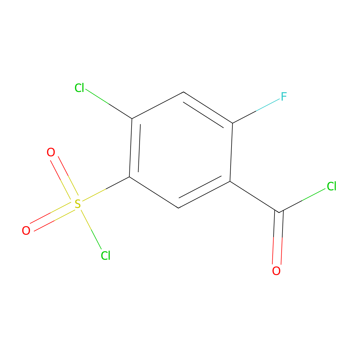 4-Chloro-5-(chlorosulfonyl)-2-fluorobenzoyl chloride molecular structure, CAS 1602712-84-4