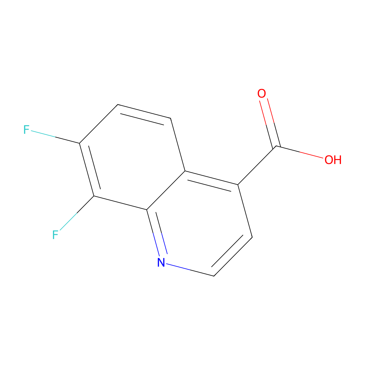 7,8-Difluoroquinoline-4-carboxylic acid molecular structure, CAS 1602743-15-6