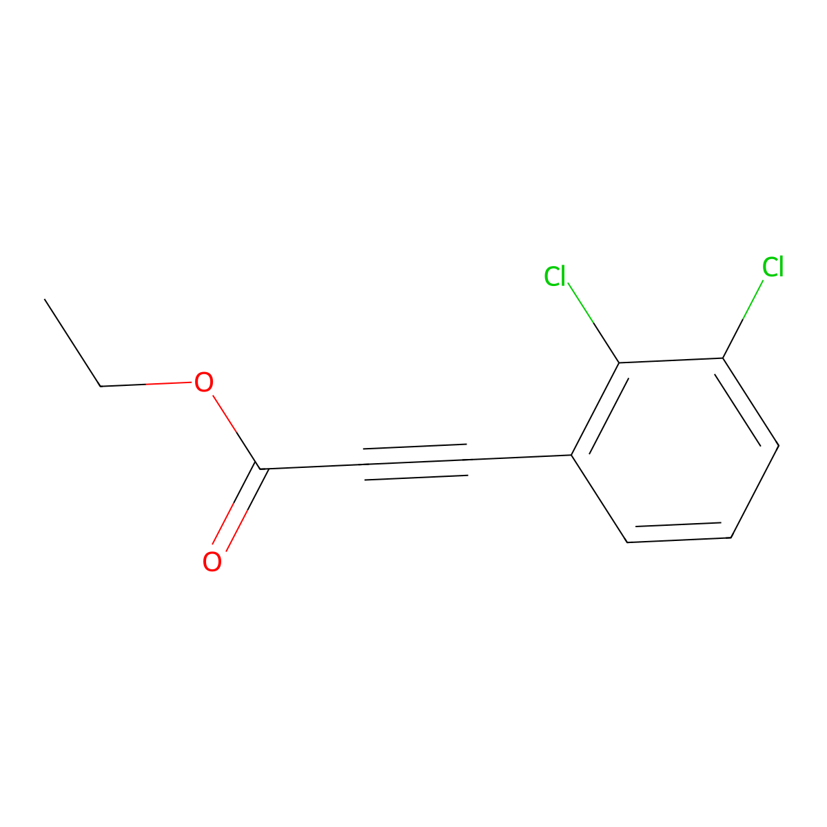 Ethyl 3-(2,3-dichlorophenyl)prop-2-ynoate molecular structure, CAS 1602743-67-8
