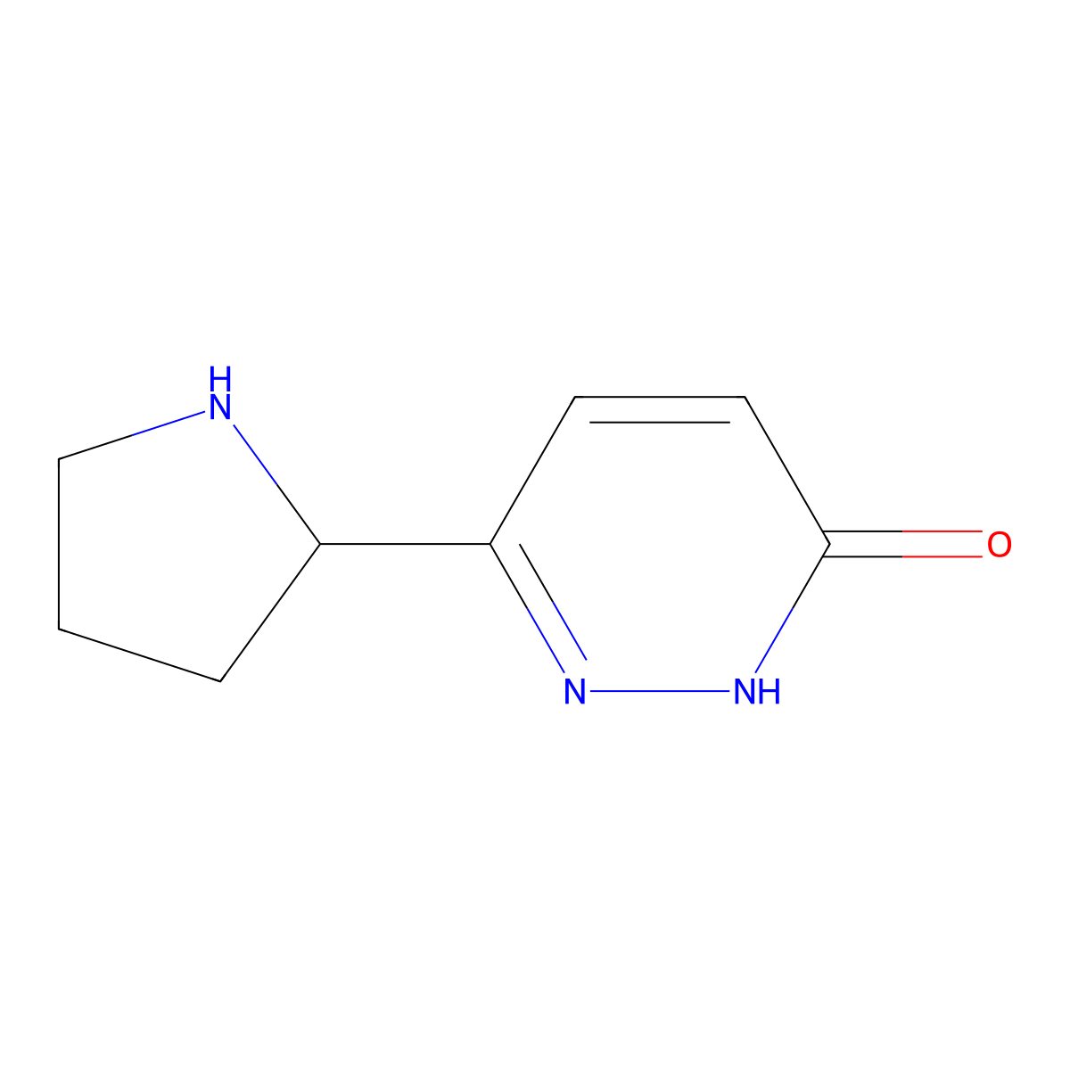 6-(Pyrrolidin-2-yl)-2,3-dihydropyridazin-3-one molecular structure, CAS 1602752-36-2