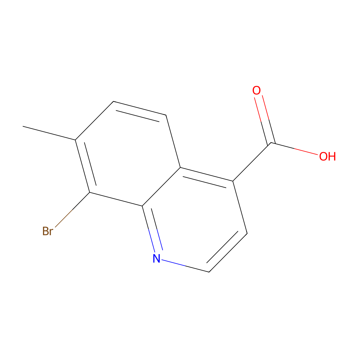 8-Bromo-7-methylquinoline-4-carboxylic acid molecular structure, CAS 1602764-15-7
