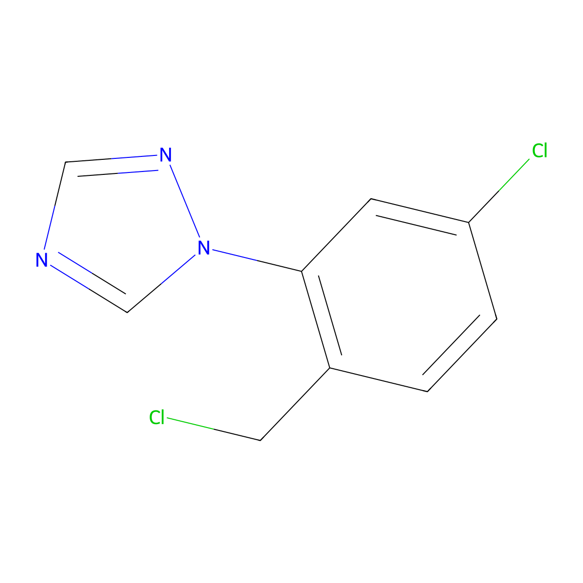 1-[5-chloro-2-(chloromethyl)phenyl]-1H-1,2,4-triazole molecular structure, CAS 1602769-76-5