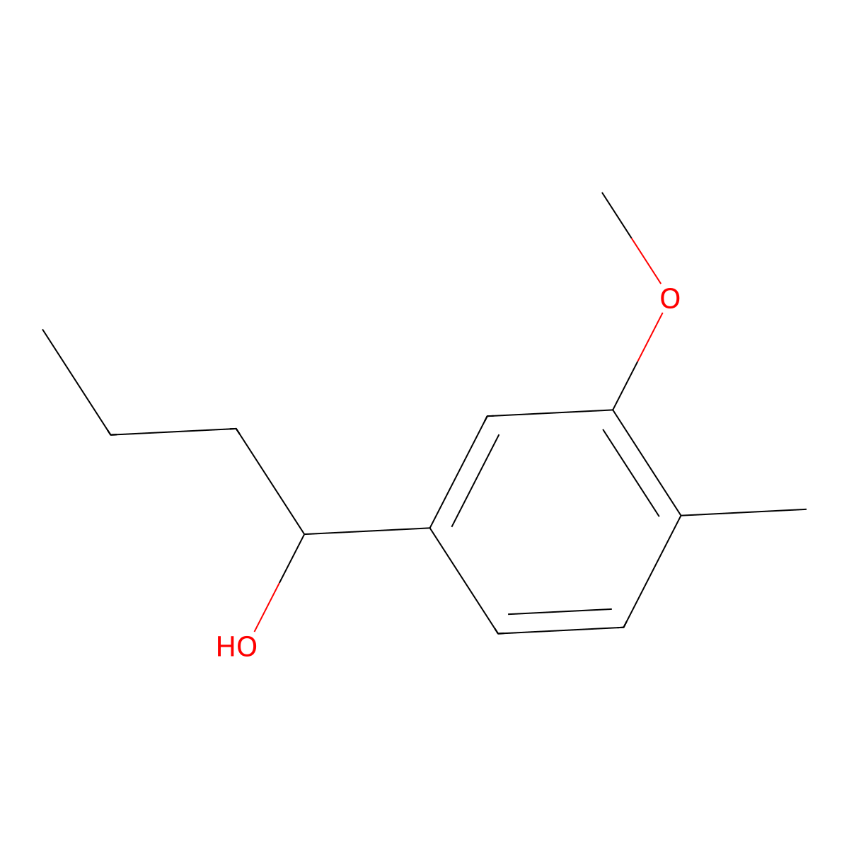 3-Methoxy-4-methyl-alpha-propylbenZenemethanol molecular structure, CAS 1602771-51-6