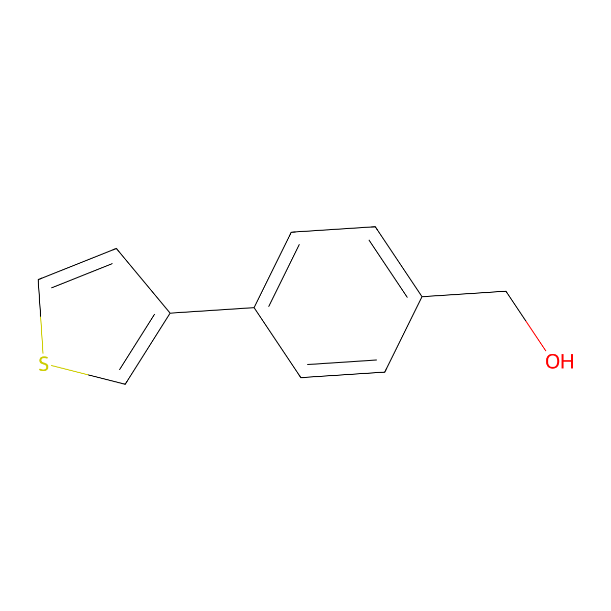 (4-(Thiophen-3-yl)phenyl)methanol molecular structure, CAS 160278-20-6