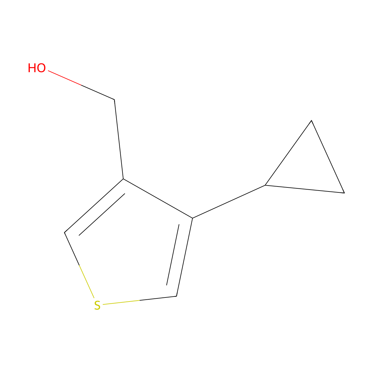 3-Cyclopropyl-4-(hydroxymethyl)thiophene molecular structure, CAS 1602792-09-5