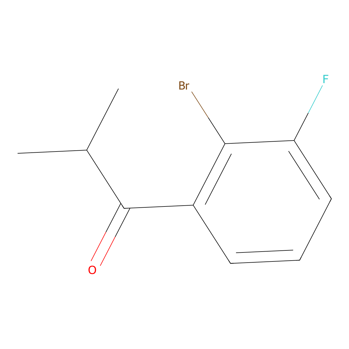 1-(2-Bromo-3-fluorophenyl)-2-methyl-1-propanone molecular structure, CAS 1602796-77-9
