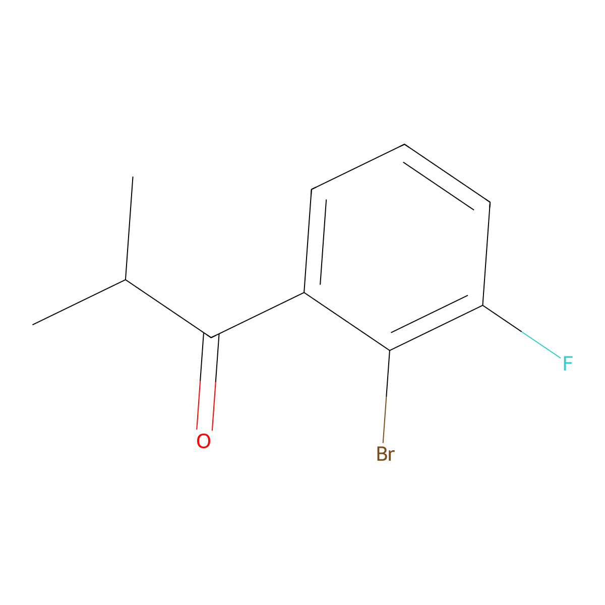 1-(2-Bromo-3-fluorophenyl)-2-methyl-1-propanone molecular structure, CAS 1602796-77-9