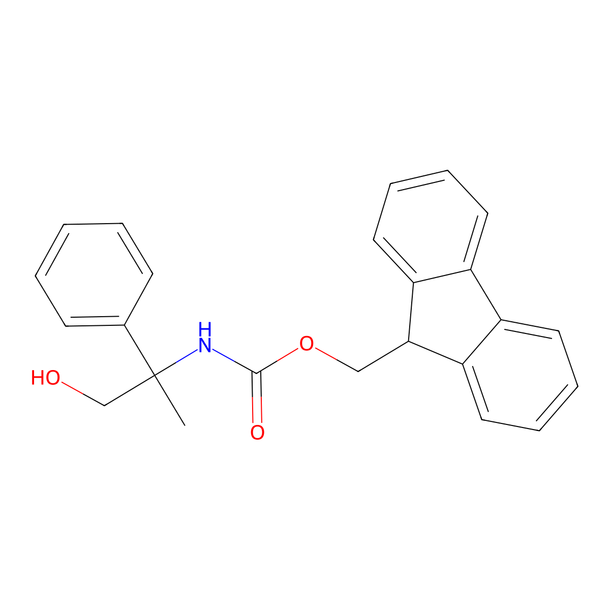 (9H-fluoren-9-yl)methyl N-(1-hydroxy-2-phenylpropan-2-yl)carbamate molecular structure, CAS 1602798-56-0