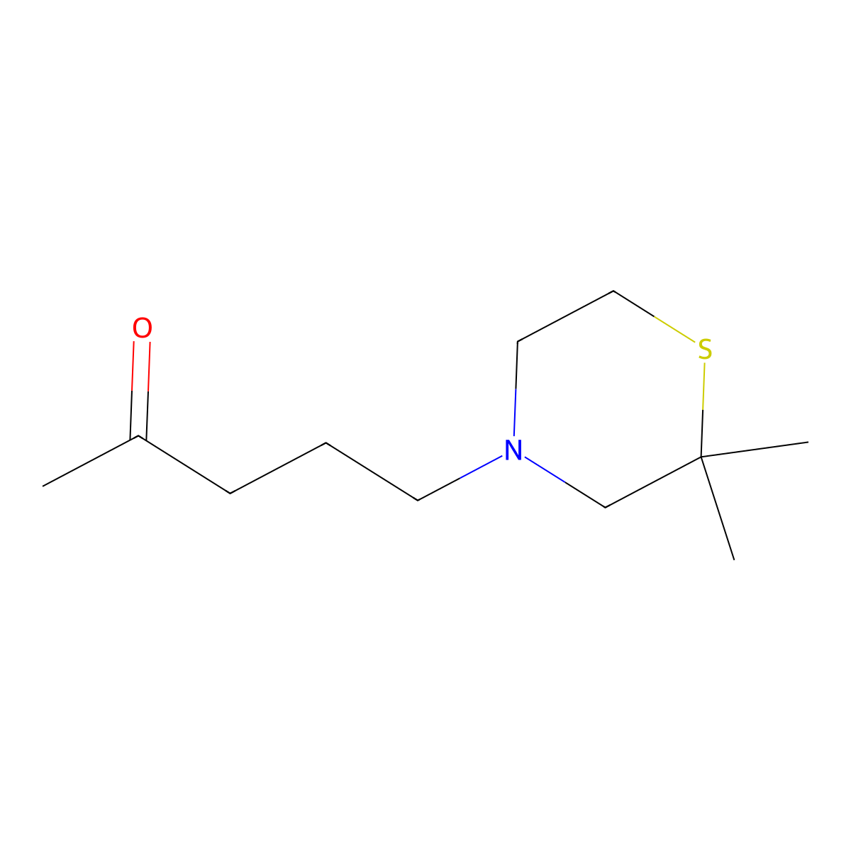5-(2,2-Dimethylthiomorpholin-4-yl)pentan-2-one molecular structure, CAS 1602799-35-8