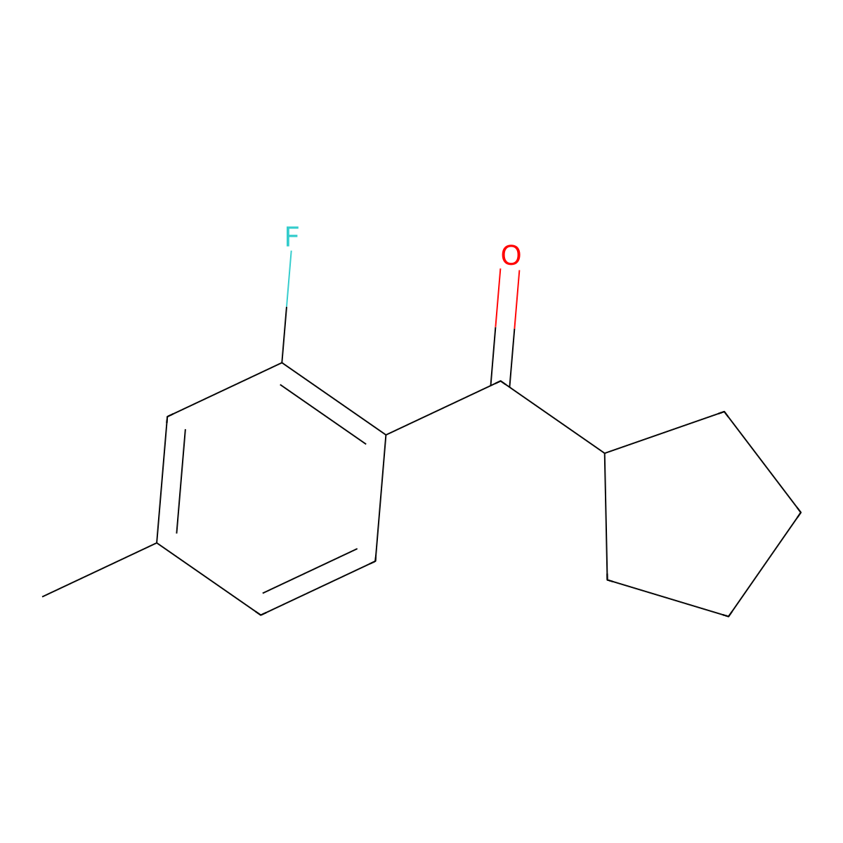 Cyclopentyl(2-fluoro-4-methylphenyl)methanone molecular structure, CAS 1602803-58-6