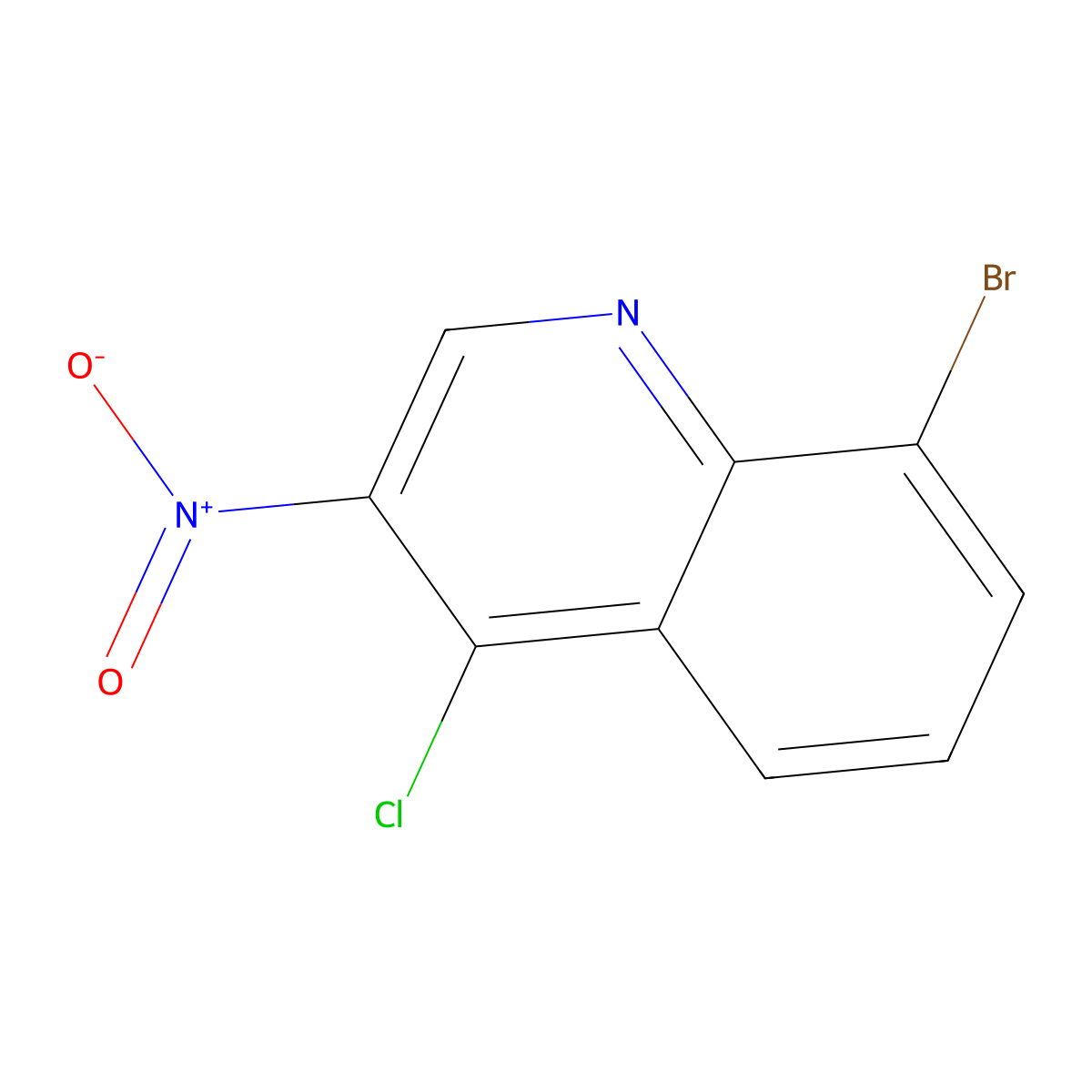 8-Bromo-4-chloro-3-nitroquinoline molecular structure, CAS 1602806-67-6