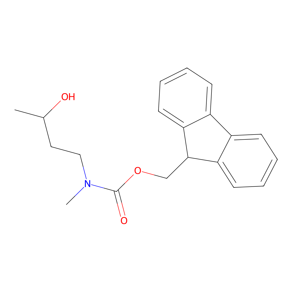 (9H-fluoren-9-yl)methyl N-(3-hydroxybutyl)-N-methylcarbamate molecular structure, CAS 1602809-01-7