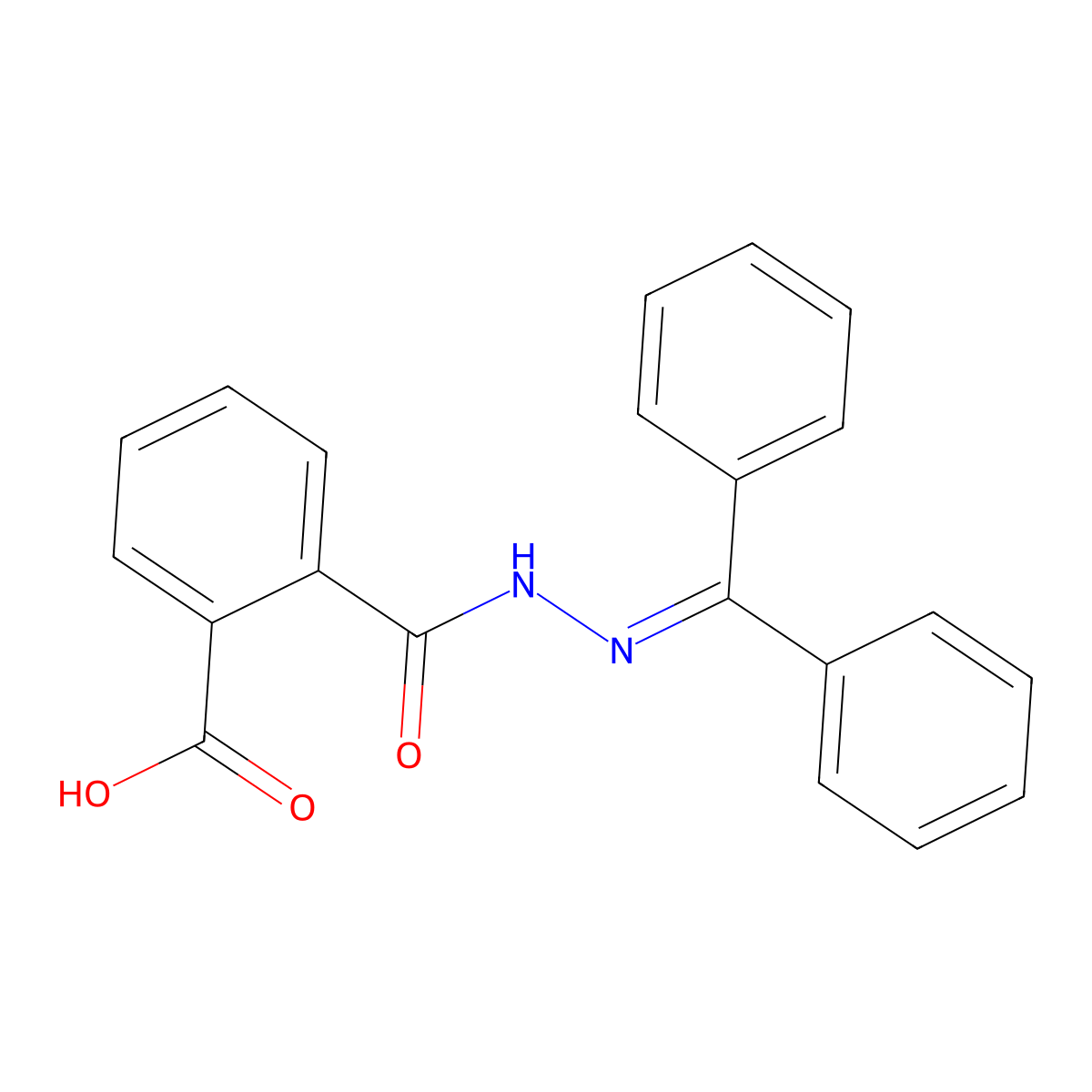 1,2-Benzenedicarboxylic acid, mono((diphenylmethylene)hydrazide) molecular structure, CAS 160282-35-9