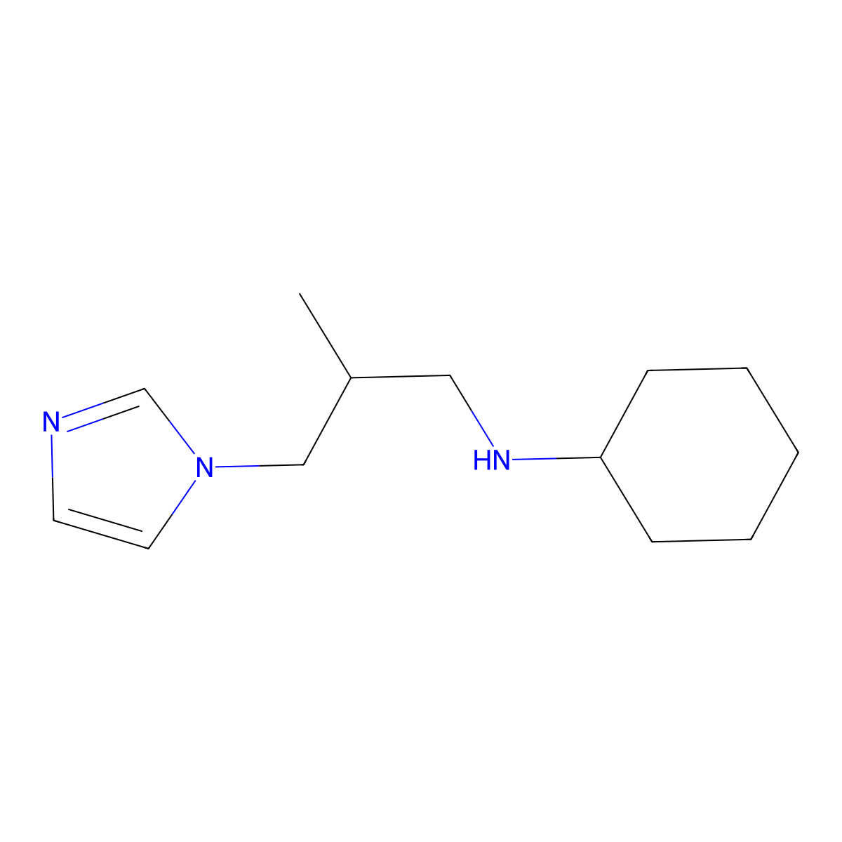 N-[3-(1H-Imidazol-1-yl)-2-methylpropyl]cyclohexanamine molecular structure, CAS 1602820-19-8