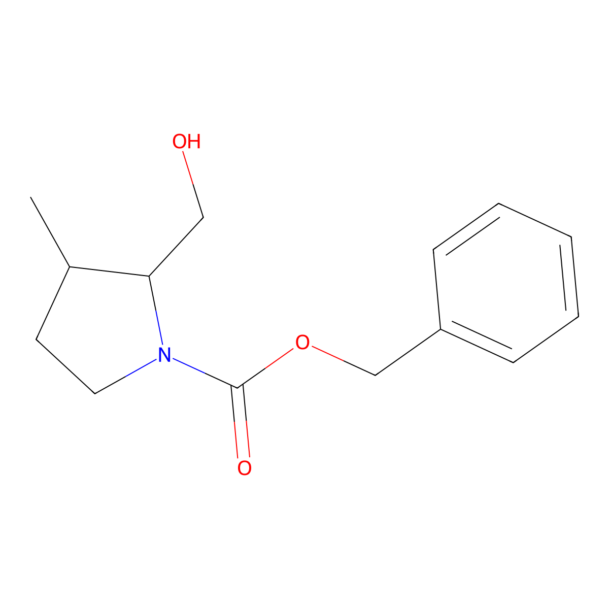 Benzyl 2-(hydroxymethyl)-3-methylpyrrolidine-1-carboxylate molecular structure, CAS 1602826-63-0