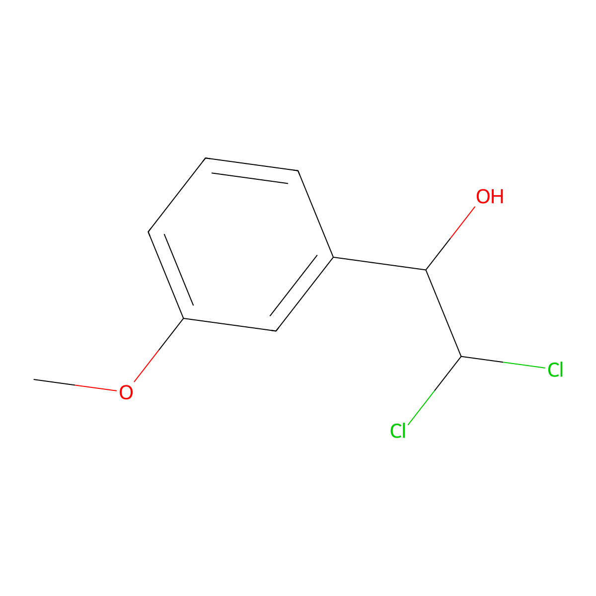 2,2-Dichloro-1-(3-methoxyphenyl)ethanol molecular structure, CAS 1602827-70-2
