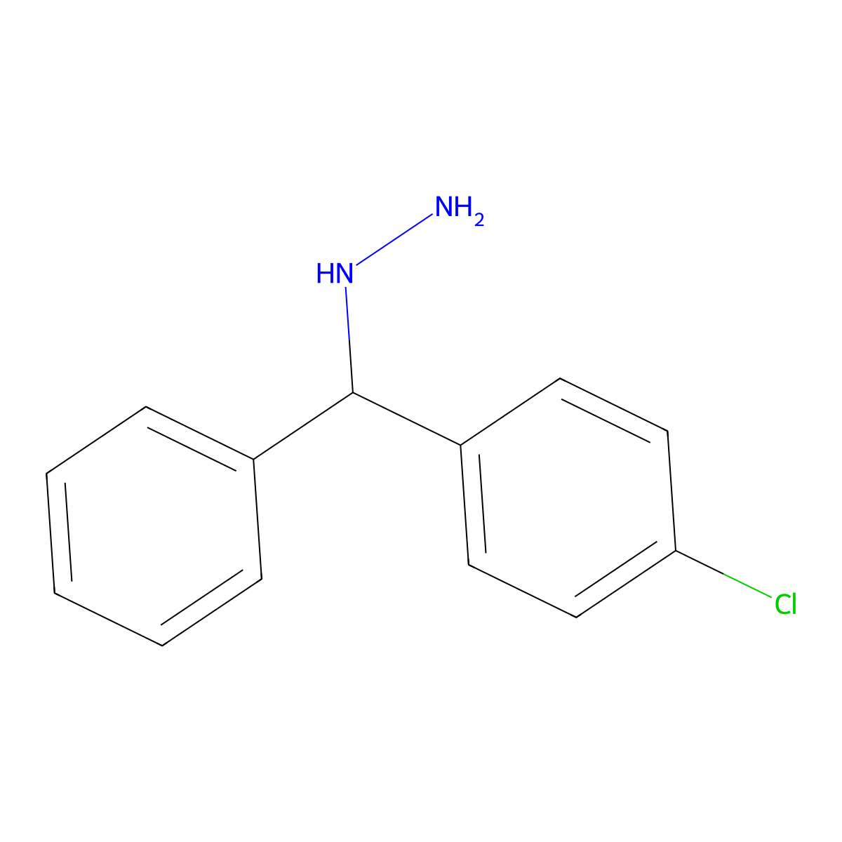 [(4-Chlorophenyl)phenylmethyl]-hydrazine molecular structure, CAS 1602832-45-0