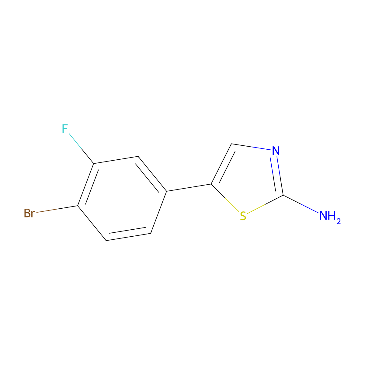 5-(4-Bromo-3-fluorophenyl)thiazol-2-amine molecular structure, CAS 1602832-59-6
