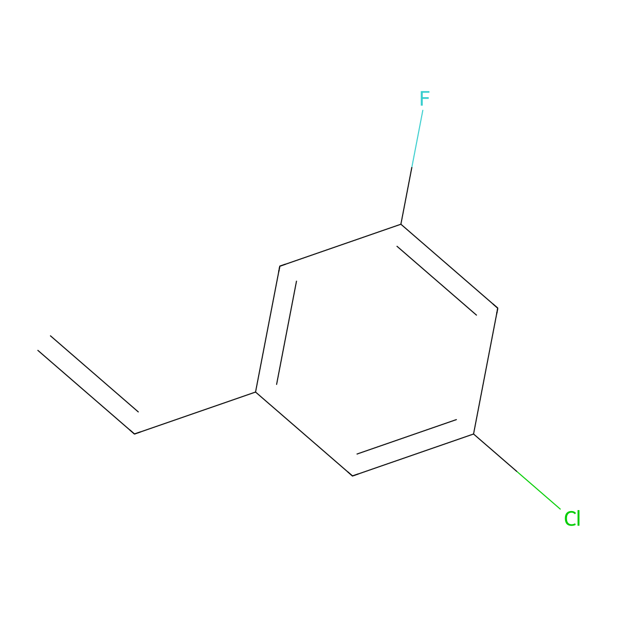 1-Chloro-3-ethenyl-5-fluorobenzene molecular structure, CAS 1602840-78-7
